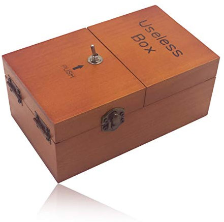 Longzhuo Useless Box,Boîte en Bois Useless,Large Jeu de Jouets,Difficile Boîte à Interrupteur Automatique,Jouets de Fête Amusants Gadget Amusant pour Anniversaire et fête Cadeau Game