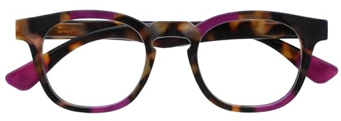 OPULIZE Ava Reading Glasses Flattering Rounded Frame Spring Hinges Scratch Resistant Brown Tortoiseshelll Purple Mens Womens R62-5 +2.00