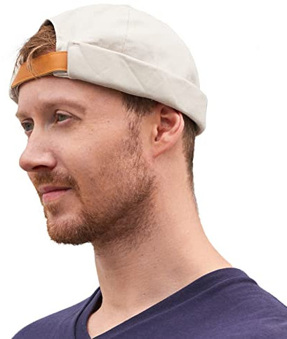 CHARM Herren Baumwolle Dockermütze Baseball Cap - Damen Seemannsmütze Hafenmütze Docker-Cap Elfenbein