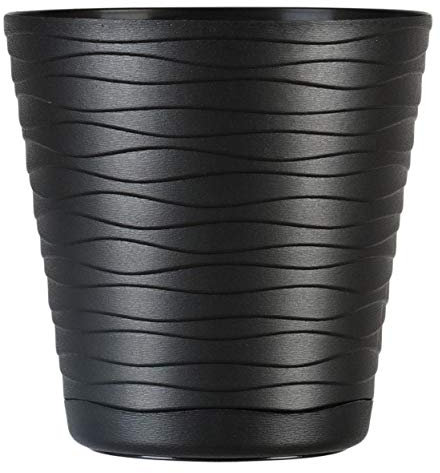 Home Garden Ornaments Tedi Plant Pots Indoor – Indoor Plant Pot with Drainage Holes and Integrated Saucer, Plastic Flower Pots (Diameter: 19cm, Colour: Black)