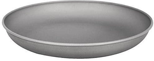 TiTo Titanium Plate Dish Outdoor Camping Tableware Ultralight Round Fruit Titanium Alloy Dinner Dishes Pan for BBQ Hiking Picnic (Large)