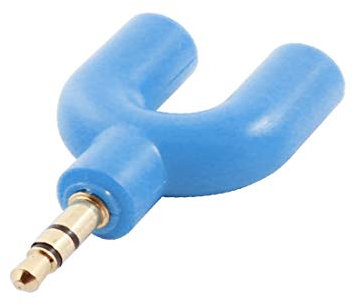 New Lon0167 3.5mm Male Featured to 2 Female Reliable Efficacy Socket Headphone Audio Connector Adapter Blue(id:971 5c 8d ef7)