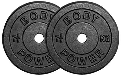 BODYPOWER 7.5Kg Cast Iron Standard Weight Plates (x2)