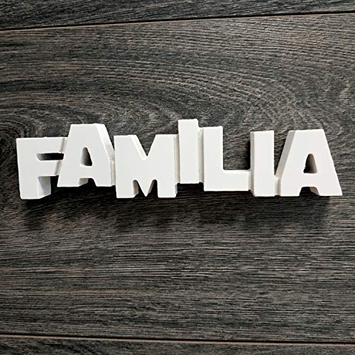 Framan MDF Familia 18 x 4.5cm. Adorno de Madera con la Palabra Familia para Decorar tu hogar (09938)