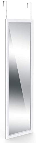 Floralcraft Over Door Full Length Mirror – White Hanging Door Mirror for Bedroom, Wardrobe & Dressing (33 x 110cm)