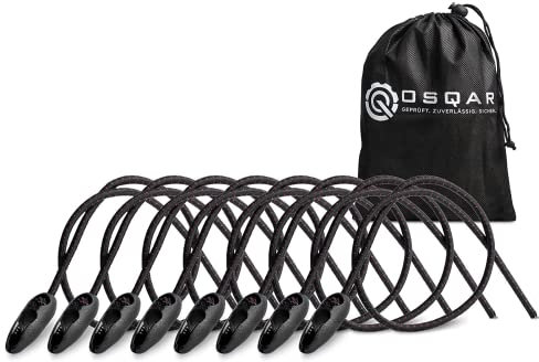 OSQAR® Elastische Latexspanner 8stk. 60cm elastische Spanngurte, Multifunktional, zur Befestigung für Warntafel Italien und Spanien, Gepäckspanner Fahrrad, Spanngurt elastisch für Warntafel Wohnmobil