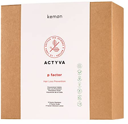 Kemon - Actyva P Factor Intensive, 3-Phasen-Behandlungssystem zur Vorbeugung von Haarausfall, Set mit 4 Produkten - 544 ml