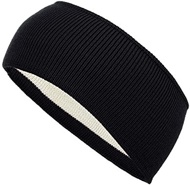 modAS Unisex Stirnband Winter Headband - Kopfband für Damen und Herren Ohrenwärmer aus Wolle in Schwarz