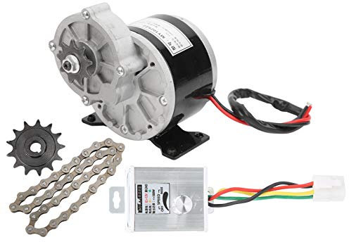 Kudoo 12V Elektro DC Motor Kits 250W 2950U/min Elektrisches Fahrrad Motor Kit mit Geschwindigkeitsregler, 38-teilige Kette, 13-Zahn-Getriebe, Ideal für E-Bike Elektro-Motorrad Scooter