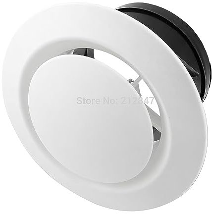 TOTMOX Griglia di ventilazione uscita Coperchio di ventilazione flangia bianco 150mm Diametro di montaggio Disco regolabile Cerchio di ventilazione Coperchio griglia di ventilazione