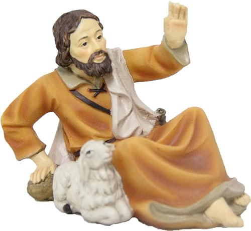 dekoprojekt Krippenfigur Hirte liegend mit Schaf