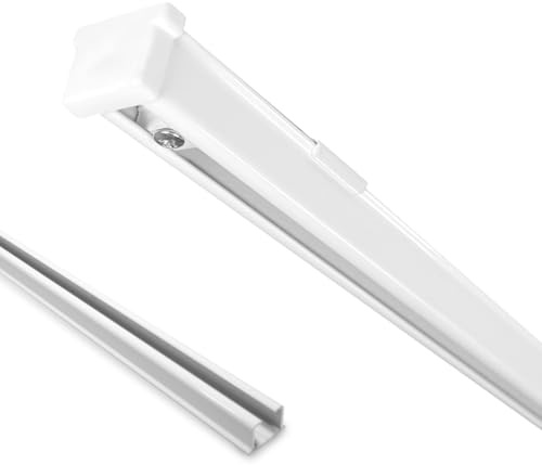 Home-Vision Gardinenschiene Serie Y nur Weiß Gardinenschiene 120cm | Vorhangschiene 1-läufig, 4 Farben Schienen Aluminium, Inkl. Befestigungsmaterial, für Schiebevorhang