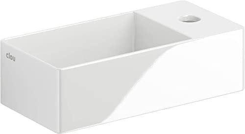 CLOU New Flush Waschbecken mit Hahnloch Rechts 35x18x10 cm Weiß