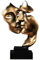 PIGPIGFLY Doppelgesichtige Goldene Statue,Deko Figuren,Deko Wohnzimmer,Home Store Dekoration, Modern Abstract Kunst Skulpturen Deko, Bürodekorationen,Polyresin, Geschenk