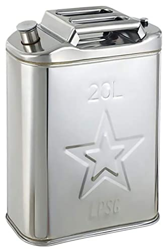 5L/10L/15L/20L Kraftstoff Benzin Benzin Diesel Gas Dosen Tank Container Backup, 201 Edelstahl Kanister für Motorrad Autos Rasenmäher Farn Camping, 20L