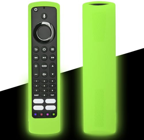 Schutzhülle für JVC/Bush/Toshiba/Xiaomi Fire TV Fernbedienung, YiBiChin Silikon-Fernbedienungshülle Stoßfest Wasserdicht rutschfest Staubdicht Schutzhülle mit Lanyard (Leuchten im Dunkeln, Grün)