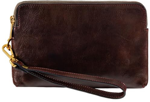 Time Resistance Leder Clutch für Herren – Braun Organizer Tasche für Herren – Handgelenktasche – Aktentasche Handgefertigt in Italien – Geschenkbox Inklusive