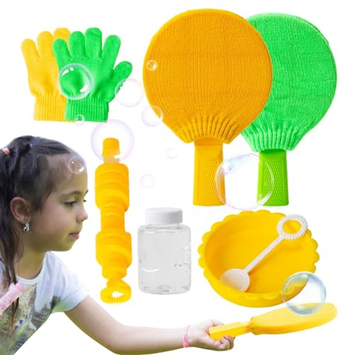 Große Spielzeuge, die Blasen Blasen, Strickhandschuhe mit Blasenlösung, Kinderspielzeug im Freien für Zuhause, Vergnügungspark, Kindergarten,