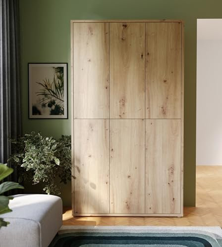 möbelando Schuhschrank >Alanna< in Wotan Eiche Dekor - 109,2x191,9x34,9cm (BxHxT)