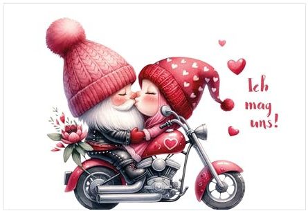 Kartenkaufrausch Romantik Biker Karte mit Herz und Verliebten: Ich mag uns