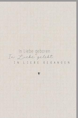 Skorpion Trauerkarte für Hinterbliebene - Herz-Design in Beige, Mitgefühl & Anteilnahme im Trauerfall, Liebevolles Gedenken an Verstorbene - mit Umschlag