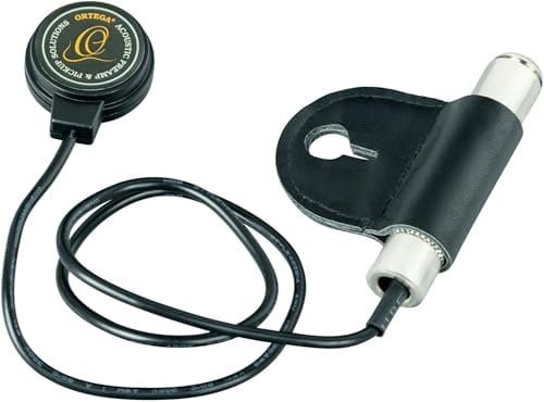 Ortega Guitars Surface Pickup System - Tonabnehmersystem mit Klebepad - 6,3 mm Klinkenstecker - Verschiedene Materialien, Schwarz (MAGUS-OCTOPUS)