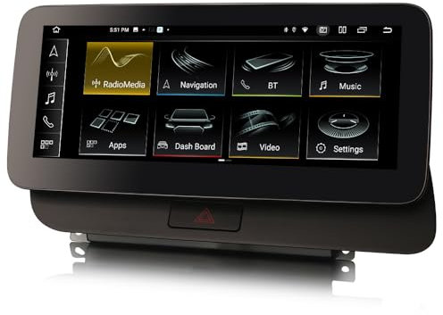 10,25 Bildschirm Android 16 4GB+64GB DAB+ Autoradio Für Audi Q5 GPS Navigation Unterstützt Drahtlos CarPlay Android Auto Bluetooth 5.1 SWC WiFi 4G USB DSP OEM MMI-System Kamera Snapdragon 668S 8-Kern