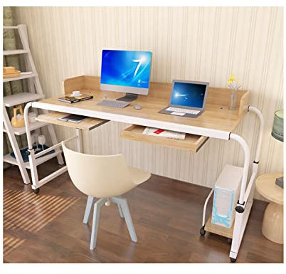 Laptoptisch, Überbettschreibtisch, Rollbarer Laptopständer, Überbettschreibtisch, Rollbarer Laptopschreibtisch, Nachttisch, Überbetttisch mit Rädern für Einzel-/Doppel-/Queensize-/Kingsize-Bettr