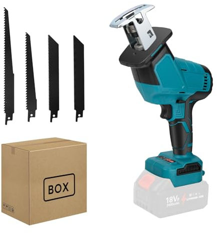 Kabellose Säbelsäge, kompatibel mit Makita 18 V Akku, kabellose elektrische Säge 12000 SPM, 4 Sägeblätter, LED-Beleuchtung, Sawzall elektrisch für Baumschnitt, Rohre aus Metall, Holz, PVC
