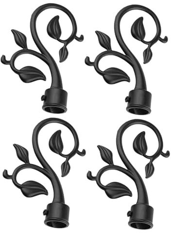 Embouts De Tringle à Rideau, 4 Embouts De Tringle à Rideau En Plastique ImperméAbles Uniquement, Embouts De Tringle à Rideau Vintage Faciles à Installer, Capuchon DéCoratif Pour 0,87 Pouce De DiamèTre