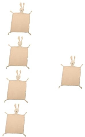VICASKY 5st Beruhigendes Handtuch Aus Reiner Baumwolle Kinder Spielset Hase Schmusetuch Kinderzimmer Schmusedecke Babydecken Decken Für Babys Plüschtiere Kinderzimmerdecke Plüschhase Khaki