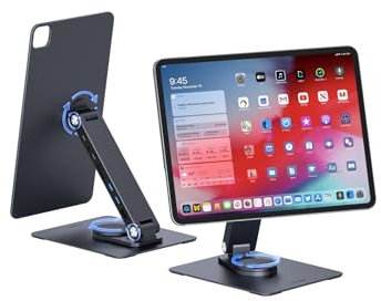 Hagibis Magnetischer iPad Ständer mit USB C Dockingstation, 360° Drehbar Verstellbarer Tablet Halter mit 4K@60Hz HDMI, 100W PD, USB 3.0, AUX und SD/Micro SD Hub für iPad Pro M4 2024 (iPC20-2H)