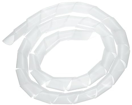 sourcing map Spiral Cable Wrap, 3 Ft - 1 3/16-Inch Spiral Wire Cable Cord Wraps Covers Sleeve for PC TV Computer Electrical Wire Hose Organizing, White