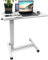 ZHIDIAN Mobiler Stehpult, pneumatisch, höhenverstellbar, rollbarer Laptop-Schreibtisch, tragbarer Sitz-Steh-Up-Schreibtisch, faltbarer neigbarer Nachttisch für Home Office, Weiß, 80 cm