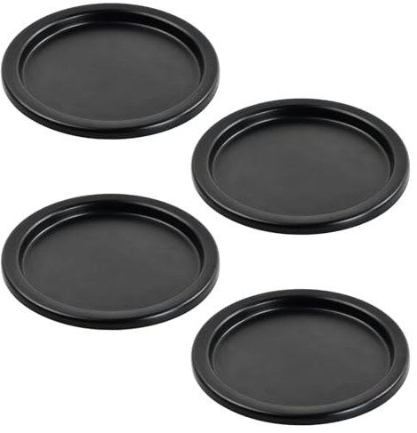 Focenat 4 Stück Kerzenhalter Stumpenkerzen Metall, kerzenständer stabkerzen schwarz, kerzenteller Metall rund, kerzenuntersetzer schwarz Metall, für Hochzeit Gebet Weihnachts Tisch Deko, Adventskranz