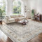 GENIMO Boho Teppich Wohnzimmer 160x230CM Beige Teppich Schlafzimmer Teppiche Kurzflor Waschbare Carpet Non-Slip Teppiche for Büro Esszimmer