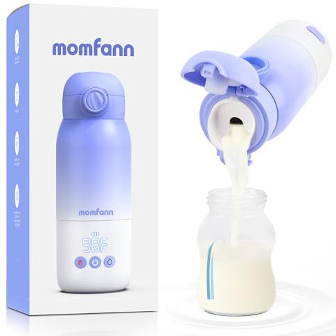 MOMFANN Calentador de biberones portátil para viajes, modos de calentamiento duales, calentador de leche para bebé sobre la marcha para leche materna, agua y fórmula, control preciso de temperatura