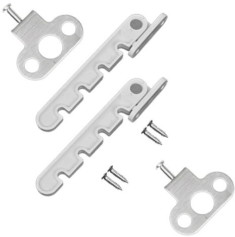 Lot de 2 verrous entrebâilleurs de fenêtre à position réglable, régulateur d'inclinaison pour fenêtres, convient pour fenêtre ou porte en bois/métal, plastique rigide – 4 fentes (8 cm réglable)