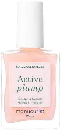 Manucurist Active Plump Nail Polish & Care - Collagen & Peach Extract - No Lamp - Nail Hydrator with Ultra-Glossy Baby Rose Shimmer for Instant Plumping Effect - Nail Volumizer - Vegan & Plant-Based