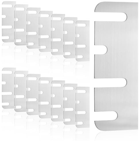 Door Hinge Shims, 15 PCS Coated Finish Door Hinge Shim for Repair Kit Stainless Steel Door Hole Filler Plate Hinge Filler Plates (0.04 Inch Thickness, 4 x 1.5 Hinge Shims