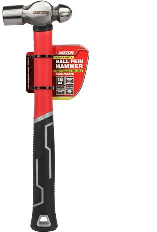 Dekton 16Oz Ball Pein Hammer With Fiberglass Handle-Durable & Impact| Resistant Hammer For Metalwork, Mechanics, Construction| Precision Balanced|Ergonomic Design| Ideal For Shaping, Punching, Bending