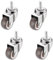 Ruote Girevoli Industriali da 1/1,25/1,5 pollici, Rotelle con Gambo Filettato M6/M8, Piccole Ruote Girevoli per Trasporto, set da 4, Rotelle in Gomma Antiusura per Carrelli/Mobili (1IN M6X15)