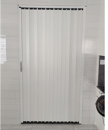 Puerta Corredera Plegable Puerta Divisoria De Ambientes Blanca Tipo Acordeón, Puerta Corrediza Larga, 160 180 190 CM Alto, Kit De Puerta Plegable Para Interior Dormitorio, Cocina, Aluminio(130cmx180cm
