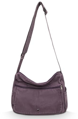 X SIM FITNESSX Borsa a tracolla in tela unisex Messenger Bag in tessuto Oxford per tutti i giorni, ufficio e viaggi, Lilla, casual