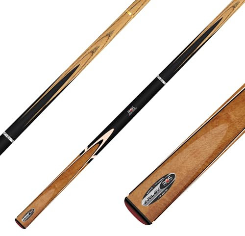 WINSPORT Ronnie O'sullivan RS-1 - Taco de snooker, taco profesional del campeón del mundo, modelo Signature con arce de pájaro y empalmes negros, parte superior de madera de fresno seleccionada, piel