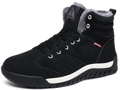 Mishansha Herren Damen Winterschuhe Warme Gefüttert Winterstiefel Gr.36-48 | Schnürung,Rutschfeste Gummisohle,Winterboots,Schuhe Winter,Schneestiefel,Schneeschuhe