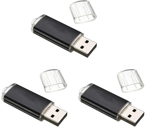 Uooduby 3X USB Disco Memory Stick Flash Pen Drive U per Pc TV Colore: Nero capacità: 1Gb