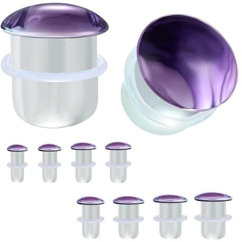 ZS 1 Paire Single Flare Plugs d'Oreille Verre, Ear Gauges Écarteurs d'Oreilles Bleu Violet Vert Pour Femmes Hommes 6g-9/16