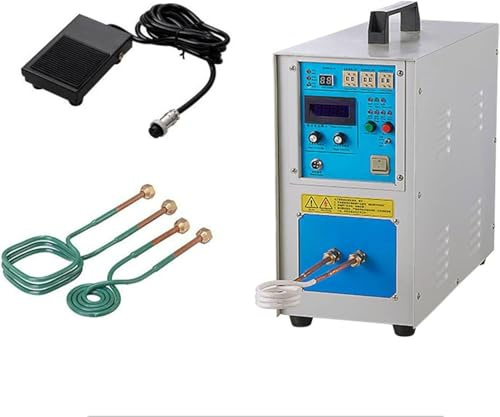 BEESOM Chauffage à Induction Haute Fréquence 15KW 30-100KHz – Fusion et Forge HF,Outil Brasage Soudage Métaux,Chauffage Automatique 1-99s,Comprend Deux Bobines,pour Trempe Recuit Industriel