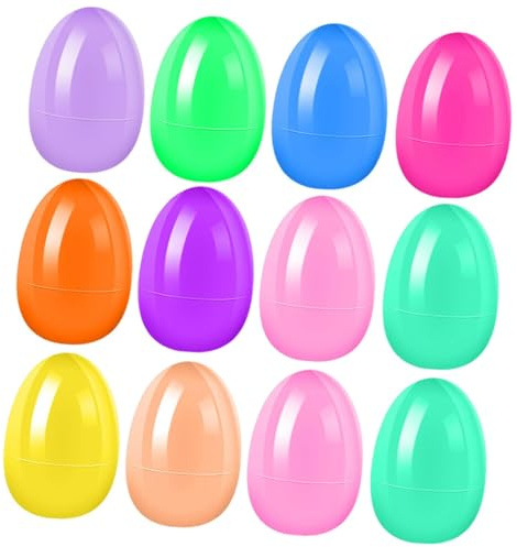 PciDinFo Lot de 12 œufs de Pâques Vides à Remplir, En Coquille D'œuf Brillante, Décoratifs pour Paniers, En Polypropylène, Parfaits pour Les Fêtes, Les Mar, Multicolore